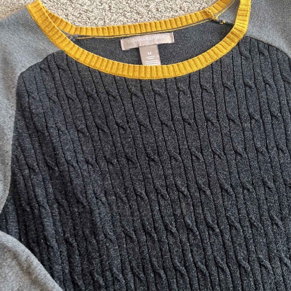 Banana Republic Gray and mustard colored sweater